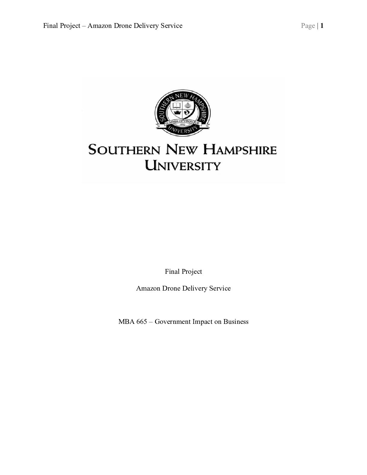 Preview image for MBA 665 Final Project   Amazon Drone Delivery Service|    Final Project  Amazon Drone